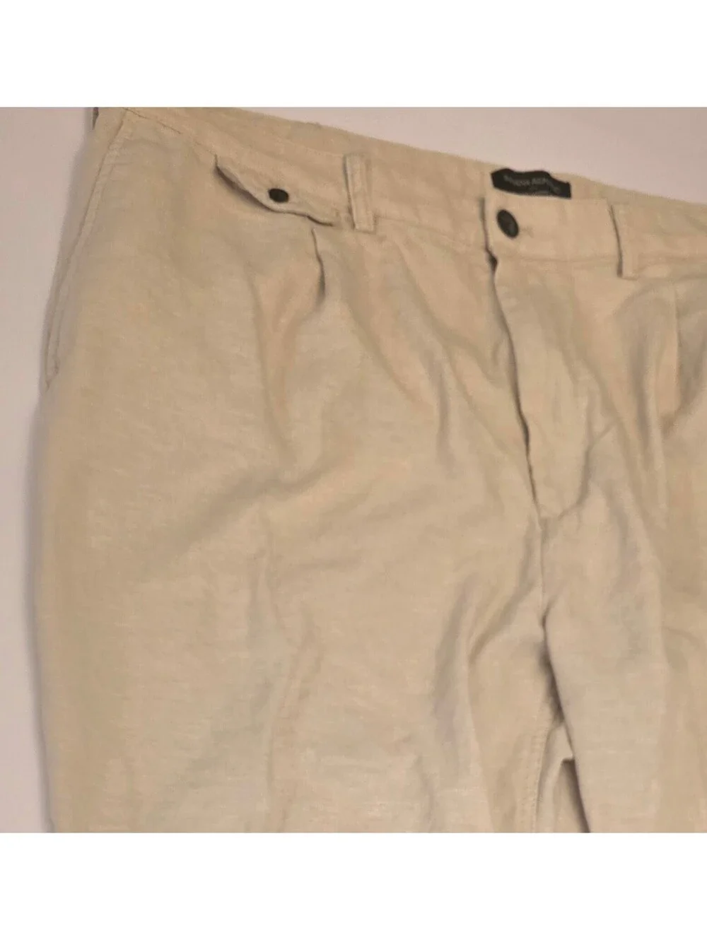 Banana Republic Relaxed Tapered Fit Linen Cotton Pants 42x26 Beige